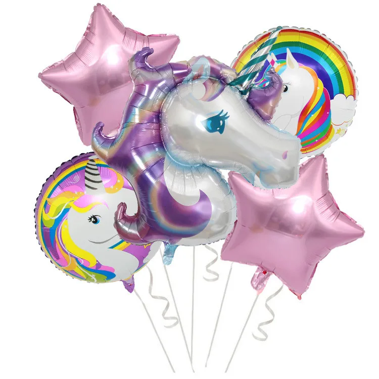 1 Набор 18 дюймов Большие фольгированные воздушные шары-единороги для украшения дня рождения и украшения для детского душа Globos Cumpleanos Infantiles - Цвет: purple style