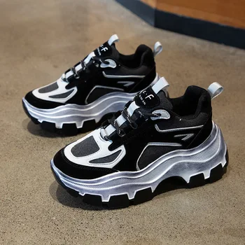

Sneakers female 2019 autumn running shoes Korean version of the thick bottom increased casual wild dirty sports shoes ZQ-201