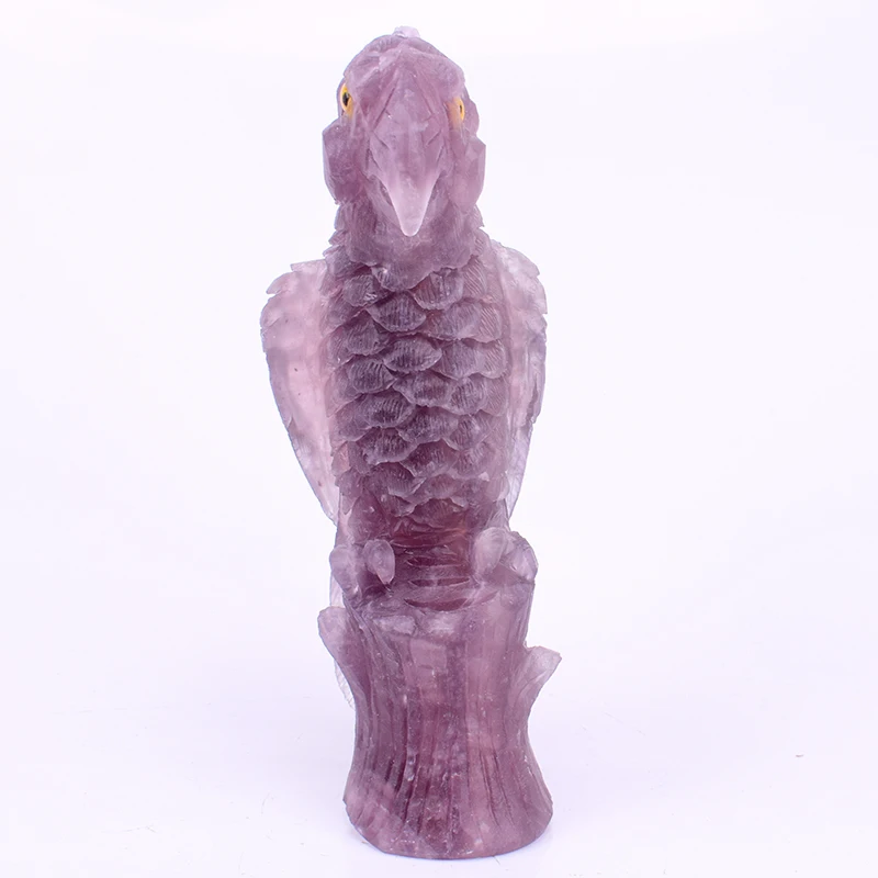 

RSkull 7 Inch Parrot Statue Rainbow Fluorite Stone Figurine Crystal Sculpture Garden DIY Decor Micro Antique Home Decoration