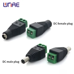 10/20pcs Male Female Plug DC Connector 5.5x2.1mm 5.5*2.5 DC Power Jack Socket  Adapter For CCTV Power Convert LED Strip Light