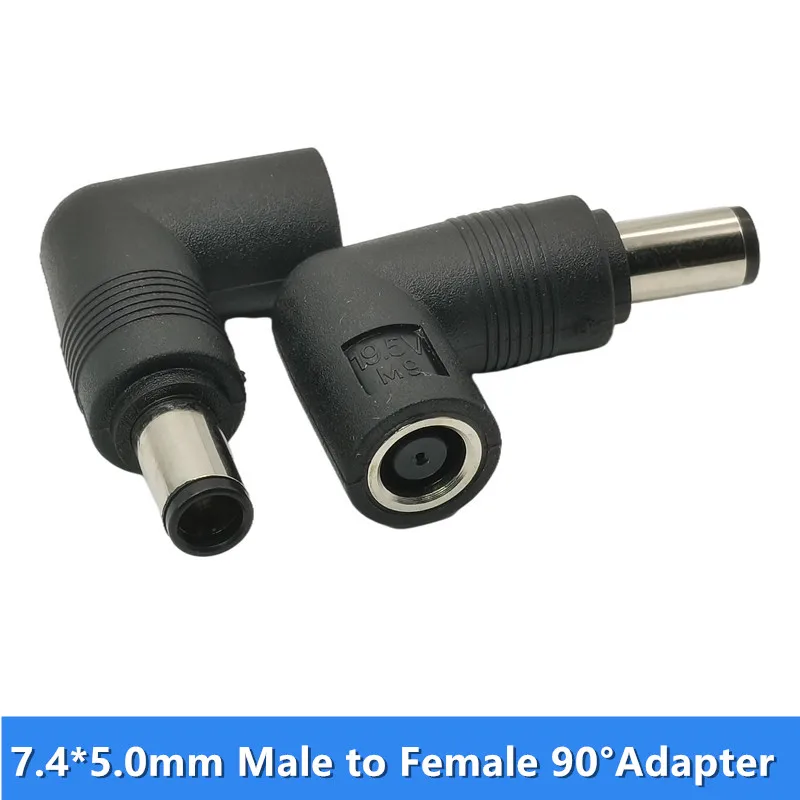 Right Angle 7.4 x 5.0mm female to 7.4 x 5.0mm male DC Power Connector Adapter Converter 7.4*5.0 to 7.4*5.0 mm For HP Laptop dc power converter