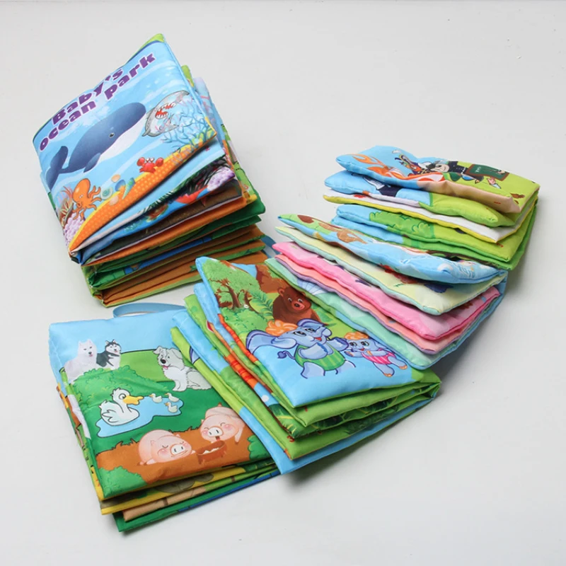 

Soft Animal Cloth Book Infant Baby Quiet Books Educational Stroller Rattle Toys Newborn Baby Toy Learning Educational Cloth Book