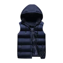 Напрямую от производителя, осенне-зимней мужской однотонной толстой пуховой куртки с капюшоном, хлопковый жилет большого размера Casu