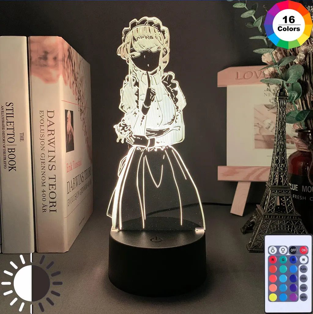 Can't Communicate Anime 3D Lamp for Kids Bedroom Decoration Nightlight USB Battery Touch Sensor Color Changing Night Light Gift | Лампы и