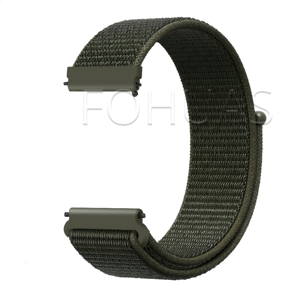 Нейлоновый ремешок 20 мм 22 мм для Xiaomi Amazfit Gtr 47 мм samsung Galaxy Watch 42 мм 46 мм Active gear S3 классический ремешок HUAWEI WATCH 2 Pro - Цвет ремешка: Cargo Khaki