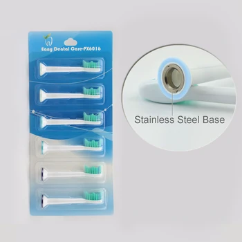 

Sonic Toothbrush Replacement Brush Heads HX6014-6 HX6014 Oral Clean 300pcs(50pack) Stainless Steel Base