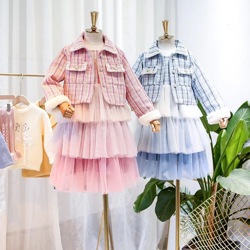 

2019 Autumn Girls Knit Set New Korean Dress Knit Two-Piece Set christmas outfit