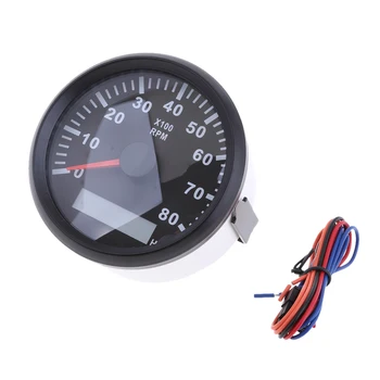 

Waterproof Marine Tachometer Gauge Hour Meter 0-8000 RPM 85mm Install Dia #2