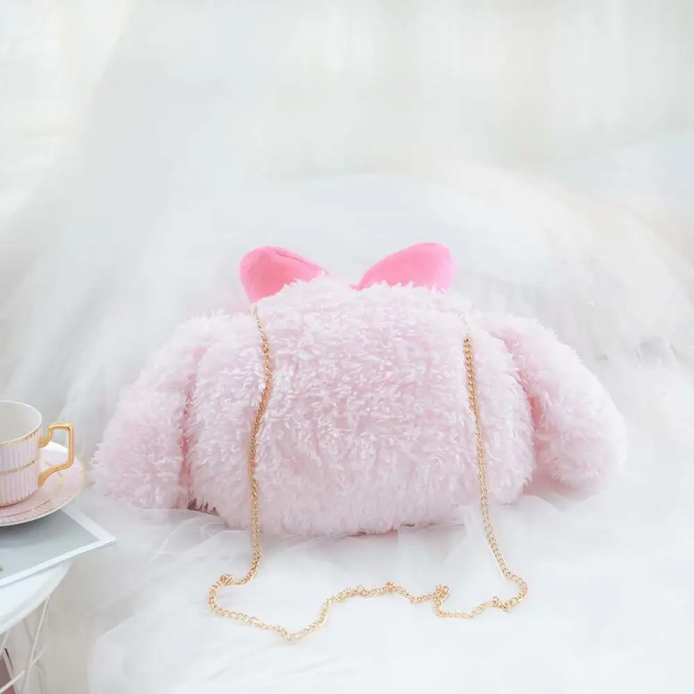Kawaii мультфильм кролик мой музыкальный плюшевый сумка на плечо; сумка-мешок милая кукла-кролик подходит для девочек красивые подарки