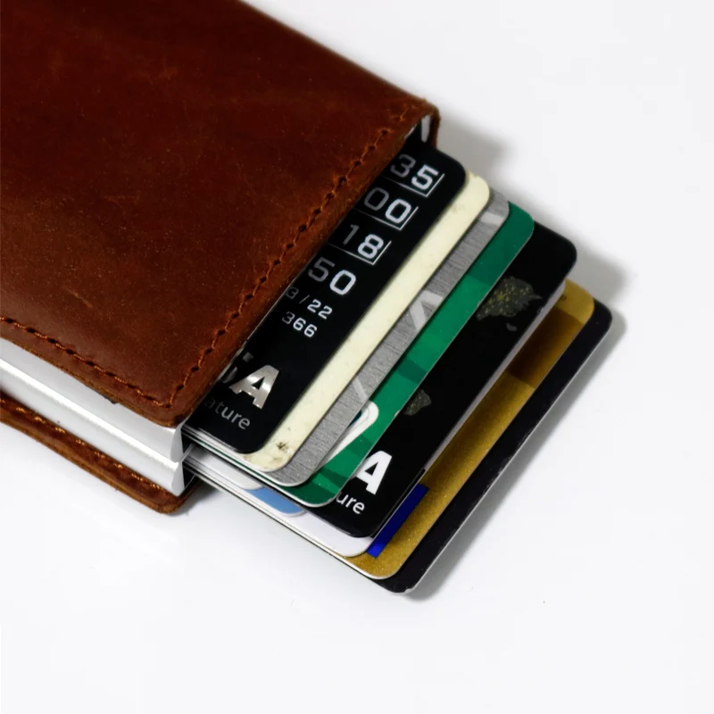 Rfid-кошелек алюминиевый с двумя отделениями для кредитных карт держатель | Багаж и