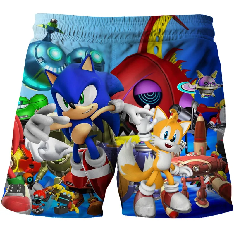 Шорты для мальчиков и девочек Sonic the Hedgehog забавные модные повседневные короткие