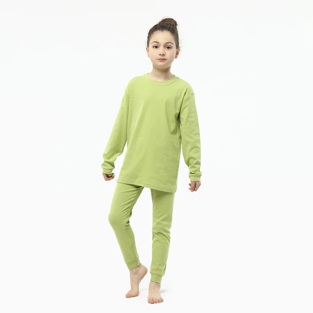 Baby Kids Boys Pajamas Cotton Sets Girls Pyjamas Suit Spring Winter Toddler Girl Clothes Solid Yellow Children Sleepwear Pijamas 4
