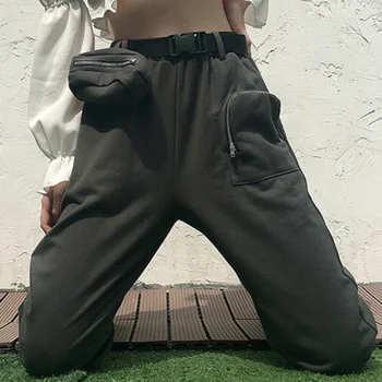 

Women High Waist Belt Bag Joggers Sweat Pants Paperbag Sweat Trousers Hipster Hipsters Baggy Sweatpants Korean Ulzzang Harajuku