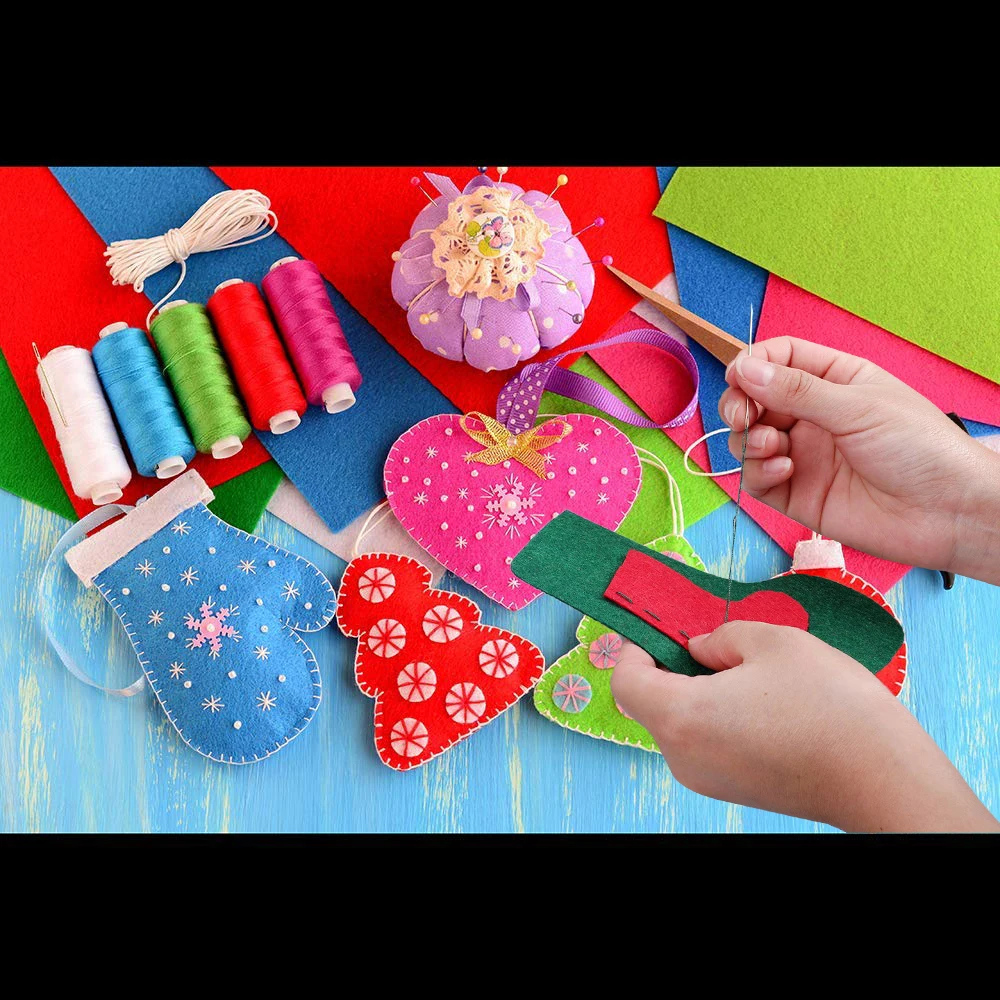 Войлочная ткань, нетканый материал, полиэстер, рукава для детей, сделай сам, рождественские поделки, разные цвета, украшение для дома