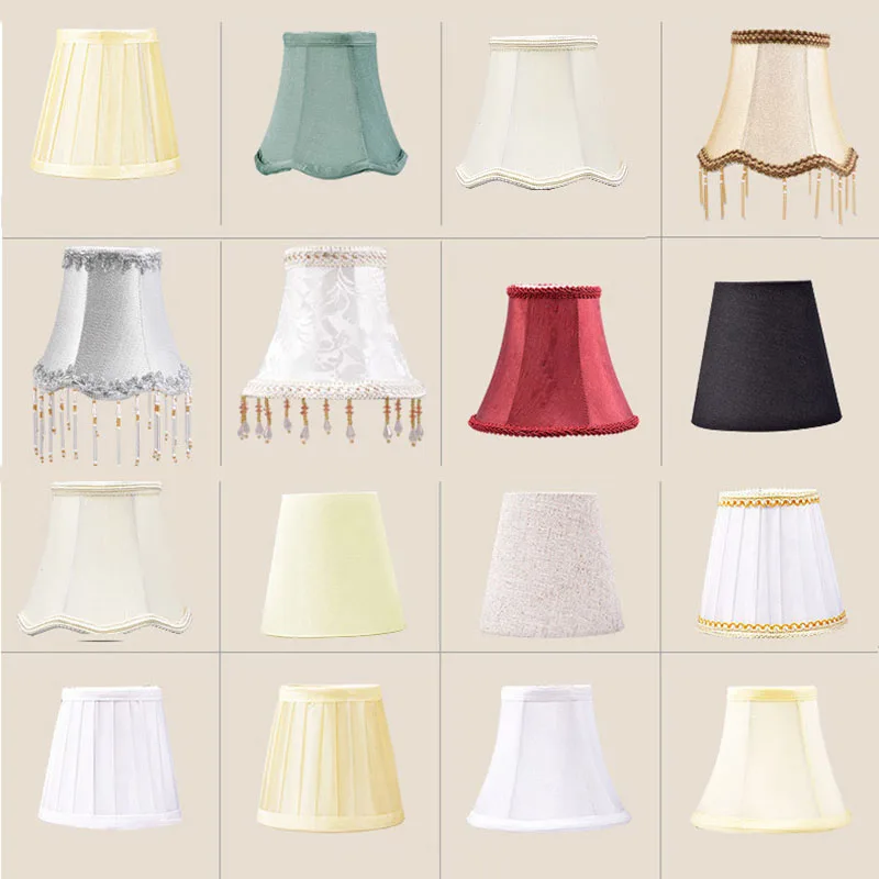 2pcs drum lampshades replacement easy assembly linen lamp shades for table lampss floor lamps 2pcs/Lot Retro Decoration Chandelier Lampshades, Modern Wall Light Shades Bedroom Living Room Lamp Cover, Clip on