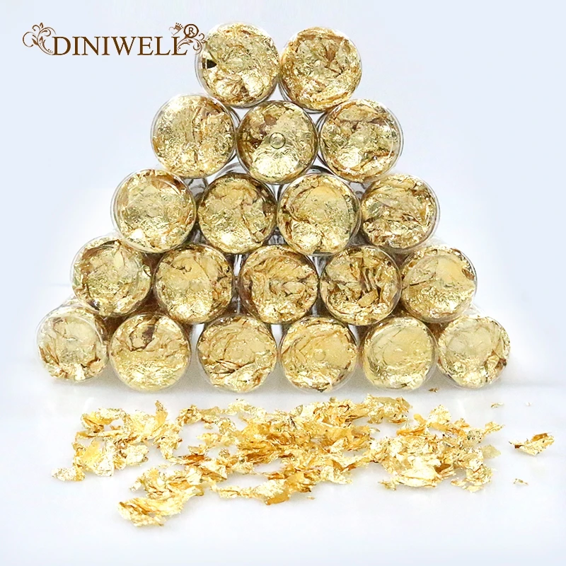 

20Bottles Edible Gold Leaf Sheets Elevate Cake Decorations Gilding Desserts Gold Glitter Dust Flakes Genuine 24K Dessert Decor