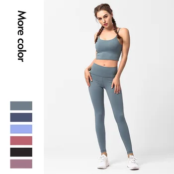 

Women's Quick-drying Hip Pants Running Sports Yoga Bra Vest Slim Gym Yoga Pants Two-piece Suit Active Wear 2 Piece Set Women