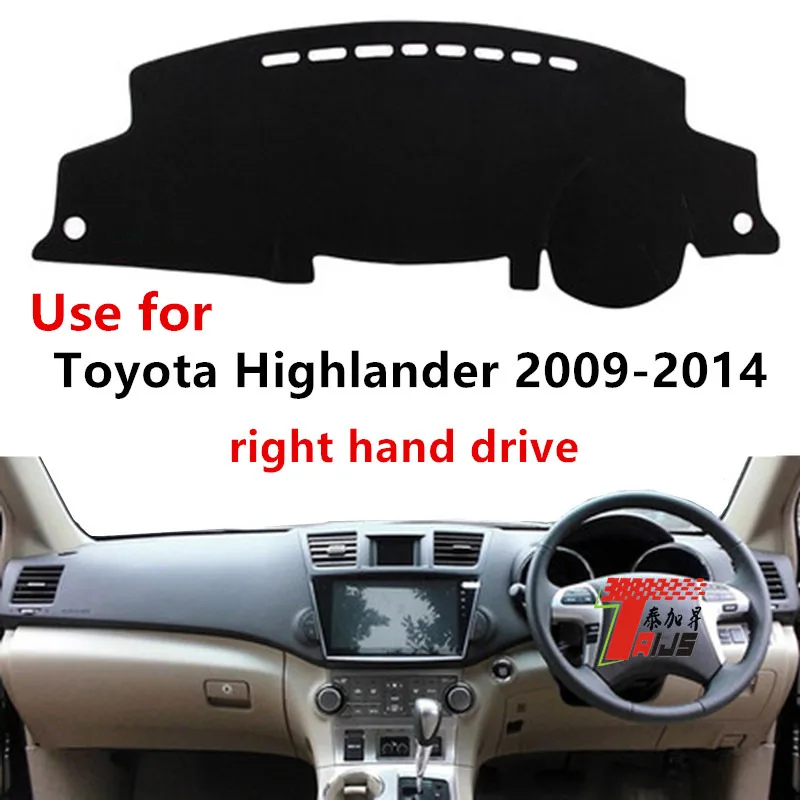 Taijs чехол для приборной панели автомобиля с правым приводом для Toyota Highlander 2009- защитный Дакрон коврик для приборной панели для Highlander