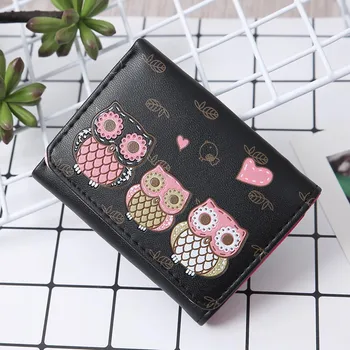 

Women Simple Retro Owl Printing Short Wallet Coin Purse Card Holders Handbag Cheap Coin Purse Wallet Women Men Change Bag Credit