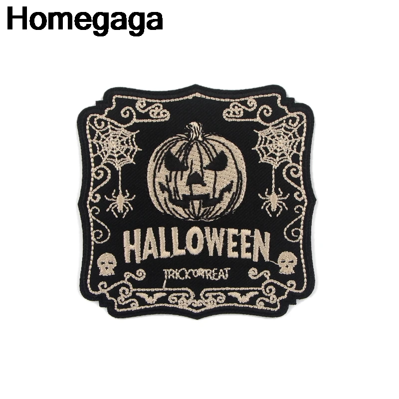 Homegaga Haloween Тыква аппликационные заплатки Сделай Сам Железный На para джинсы сумка