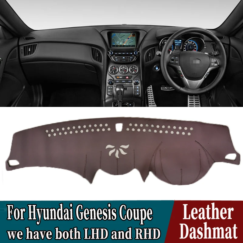

PU Leather Dashmat Dashboard Cover Pad Dash Mat Car-Styling accessories For Smart For Hyundai Genesis Coupe 2008 2011 2012 2016