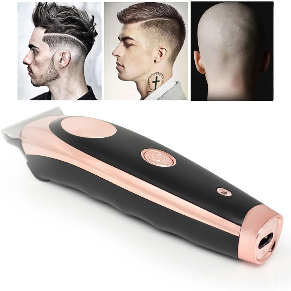 

Hair-Trimmer USB Rechargeable Electric Hair Clipper Men's Waterproof Bald Hair Cutting Machine 0.1mm Steel Blade Beard Trimmer