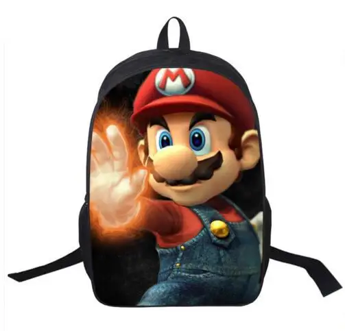 Детский рюкзак с принтом Марио, Детские рюкзаки с рисунком Соника для мальчиков и девочек, школьные сумки для детского сада, повседневный рюкзак, сумка для книг - Цвет: Белый