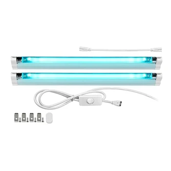 

2PCS 8W 220V UV-C Ultraviolet Quartz Lamp UV-C Tube UV Desinfection Bactericidal Lamp Germicidal Light Bulb - EU Plug