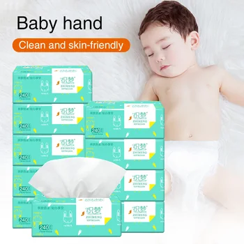 

10packs Baby Home Toilet Restaurant Native Wood Pulp Facial Tissue Napkins 4ply Bathroom Ultra Soft Thickened Daily Kitchen