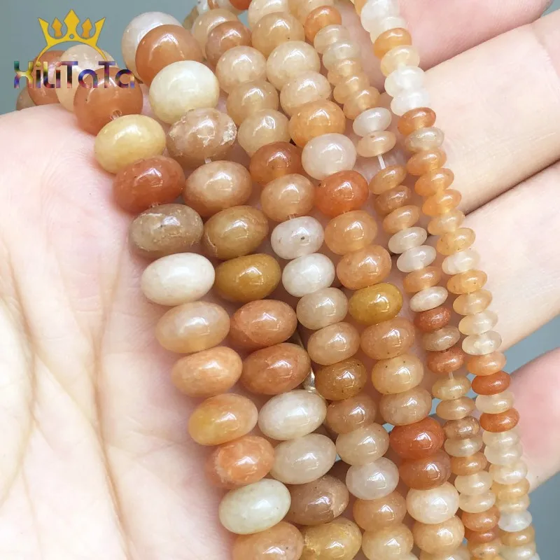 Natural Stone Red Aventurine Jades Beads Rondelle Round Loose Spacer For Jewelry Making Diy Bracelet Accessories 4/6/8mm | Украшения и