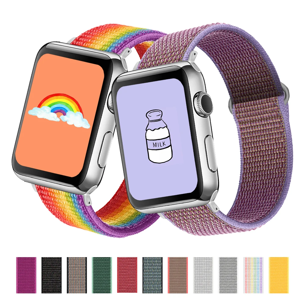 

Band For Apple watch Series 3/2/1 38MM 42MM Nylon Soft Breathable Replacement Strap for iwatch series 4 5 6 SE 40MM 44MM
