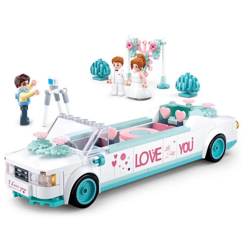 

City Wedding Party Legoinglys Car Girl Friends Romantic Wedding Model Building Blocks Bricks Princess Prince Toy Children Gift