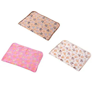 

Puppy Blanket Pet Cushion Small Dog Cat Bed Soft Warm Sleep Mat Pet Dog Cat Puppy Kitten Soft Fleece Blanket Paw Print Cushion