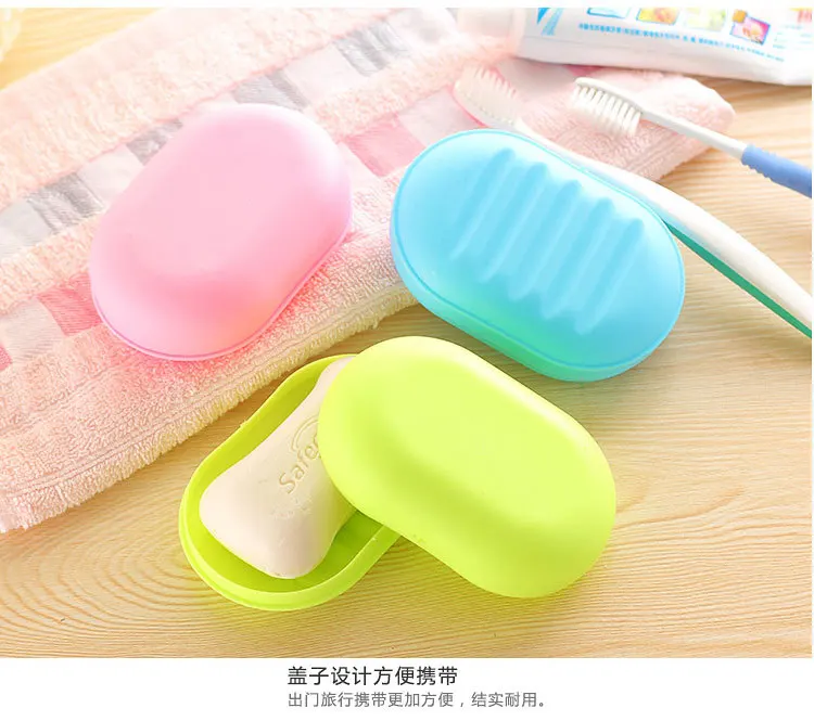 Cartoon Bear Plastic Soap Dish-Style Sealed Soap Box Travel Portable with Cap Soap Dish Wholesale
