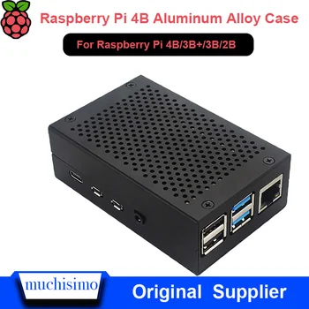 

New Aluminum Alloy Enclosure Cover Metal Case Silver or Black Case Cooling shell for Raspberry Pi 4B Pi 4 Model B 3B 3B+（Plus）