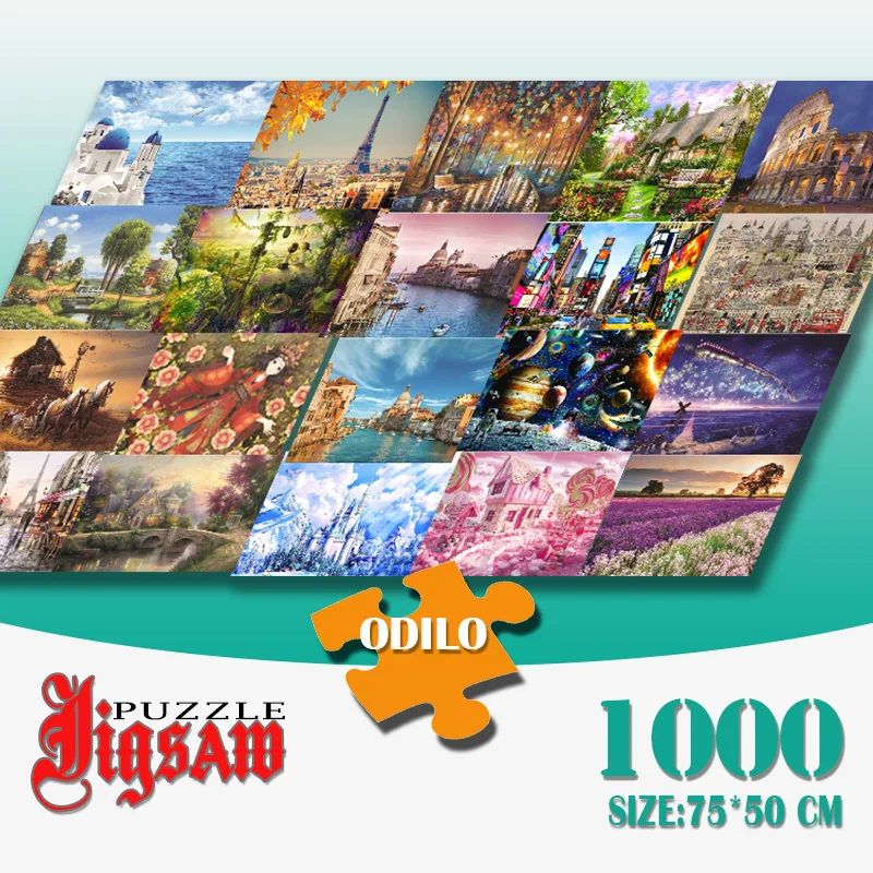 

3D Jigsaw Puzzles 1000 Pieces Paper Toys Educational Toys for Chilren Puzzles for Adults Decorations Sublimation Blanks