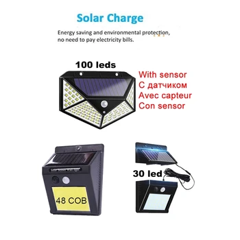 

Outdoor Solar Lights LED Bright Motion Sensor Wall Light with 3 Modes Wireless Waterproof IP65 Night Lights for Outside Wall ind