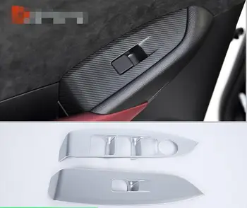 

For Mazda CX-3 2018 4PC Matte Silver ABS Chrome Door Armrest Window Glass Lifter Button Frame Cover Trim Car Styling Accessories
