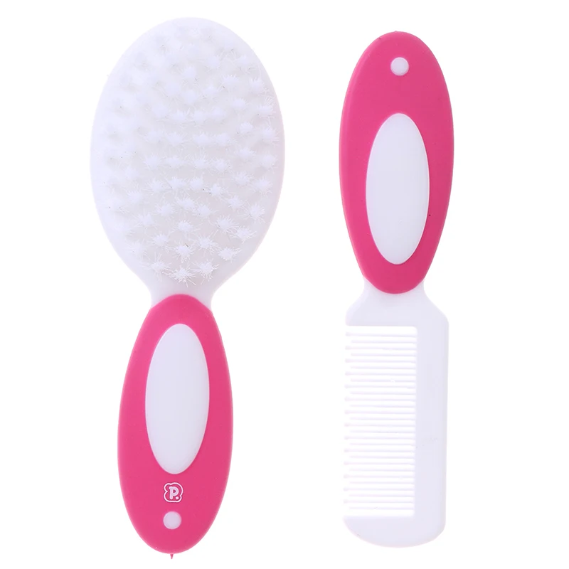 hot 2Pcs/Lot Baby Brush Comb Set Portable Bath Wash Brush Newborn Care