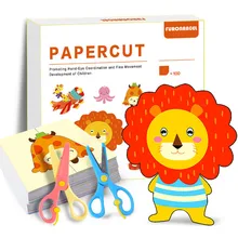 Papier coloré de dessin animé pour enfants, 280 pièces/ensemble, jouets de pliage et de découpe, livre d'art Animal, artisanat fait à la main, bricolage, jouet éducatif pour enfants, cadeau