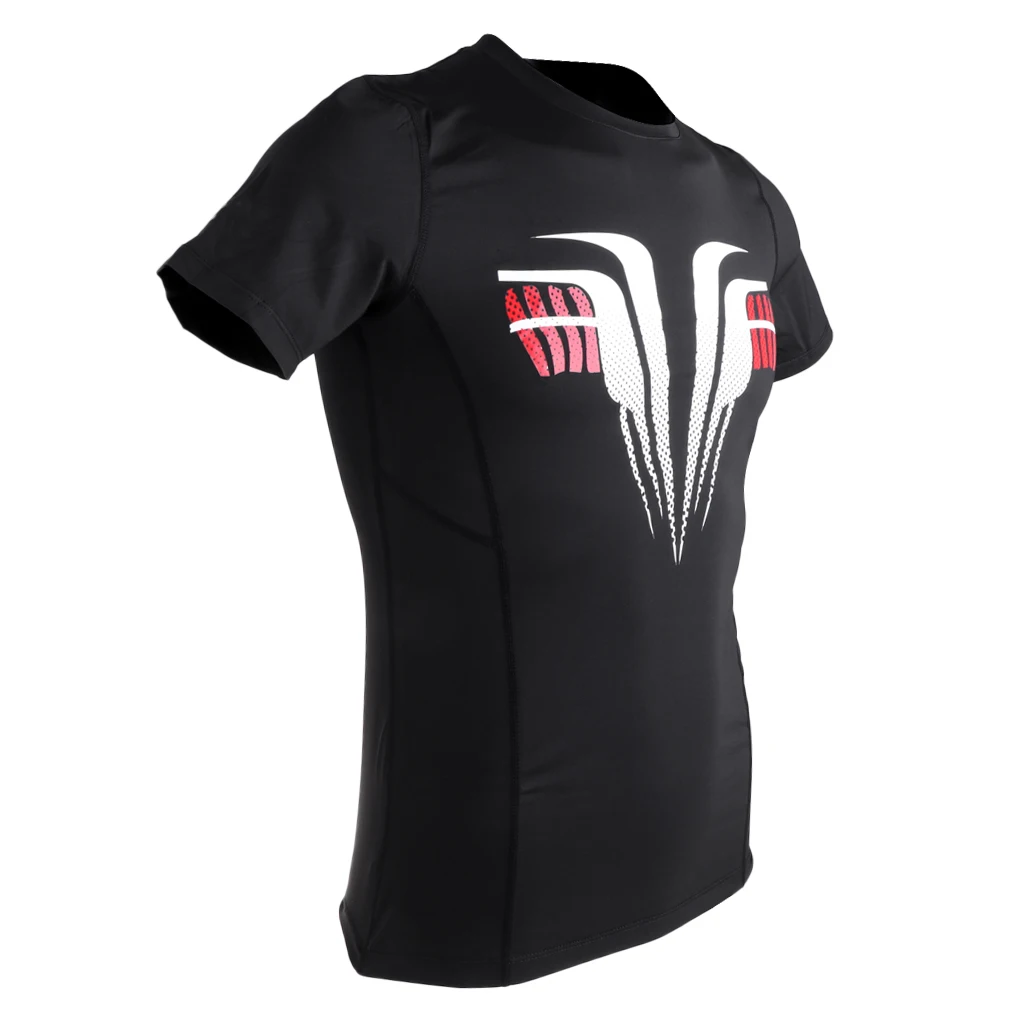 Lightweight Tight Men's Short Sleeve T-shirt Tee Sports Compression Cycling Fitness Gym Top Black