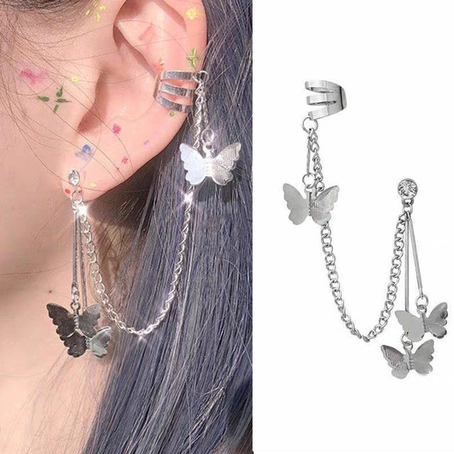 Tassel Butterfly Drop Earrings Silver Color 2020 Fashion Hanging Women Earrings Summer Jewelry Girls GIfts