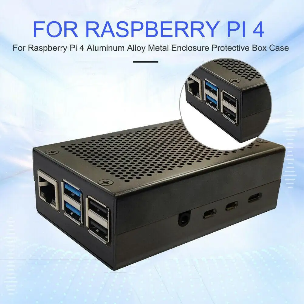 EastVita Raspberry Pi 4 Алюминиевый Чехол черный корпус Серебряная коробка металлический