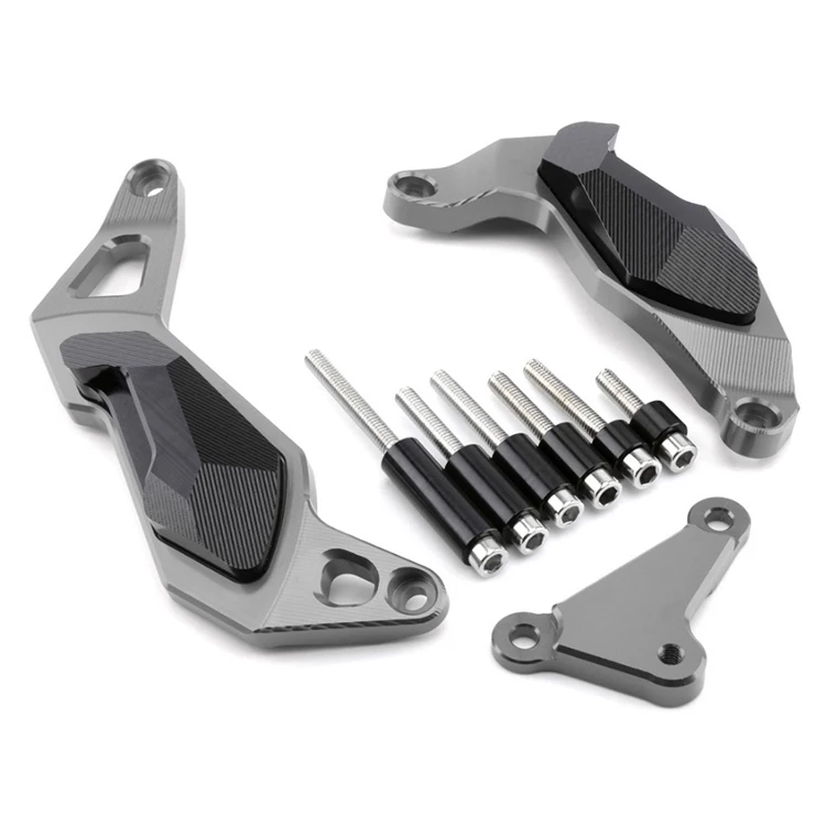 Gray nuevo del motor de la motocicleta guardia caso tapa Set motor Kit de cubierta de protección para Kawasaki ninja400 ninja 40 - Color: Gray