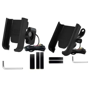 

Motorcycle Handlebar Rear Mirror Phone Holder GPS Navigation USB Charger Mount