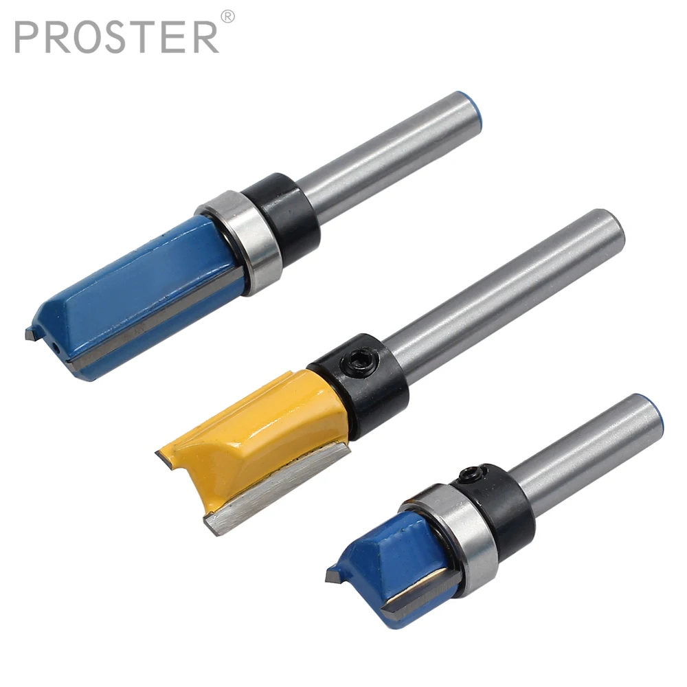 Proster для 3 шт 1/4 ''хвостовик верхний опорный элемент для промывания и подравнивания шаблон маршрутизатор Набор бит фреза