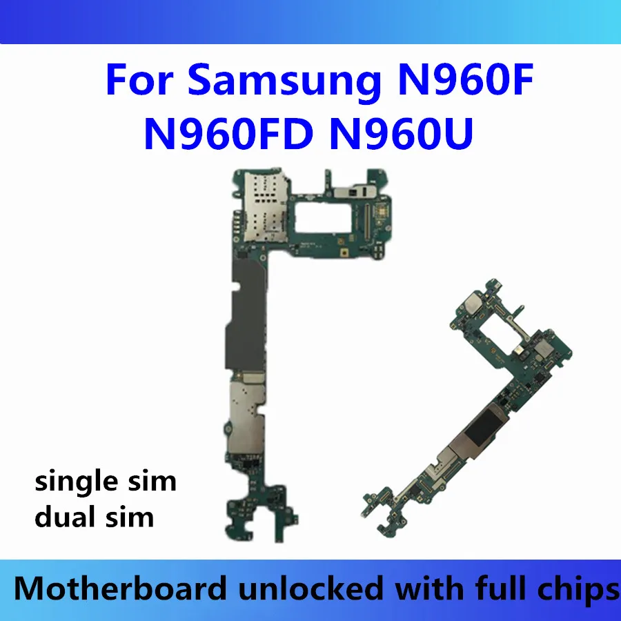 Разблокированная материнская плата для samsung Galaxy Note 9 N960F N960FD N960U с чипами, протестированная материнская плата, ОС Android, одна/две sim-карты