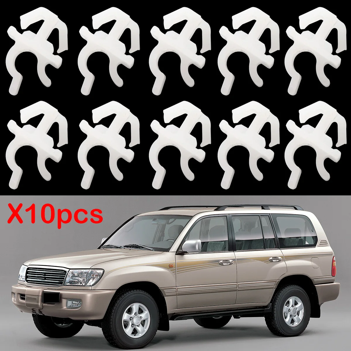 

10x For Toyota Hilux Landcruiser J80 J100 Bonnet Hood Rod Prod Holder Retaining Support Grip Clamp Clips 53455-14020