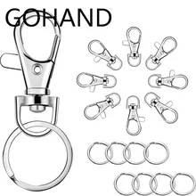 100 Keychain Hooks with Key Rings Keychain Clip Hooks with Rings Jewelry Making