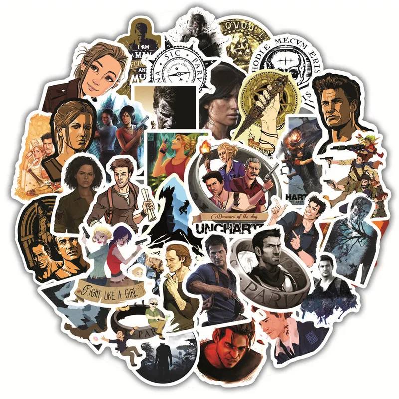 10/50 шт в наборе uncharted4 наклейки для Чемодан автомобиля Guaitar скейтборд мобильных